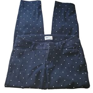 Old Navy "The Pixie" Black with White Polka Dot Slim Ankle Length Pants 6